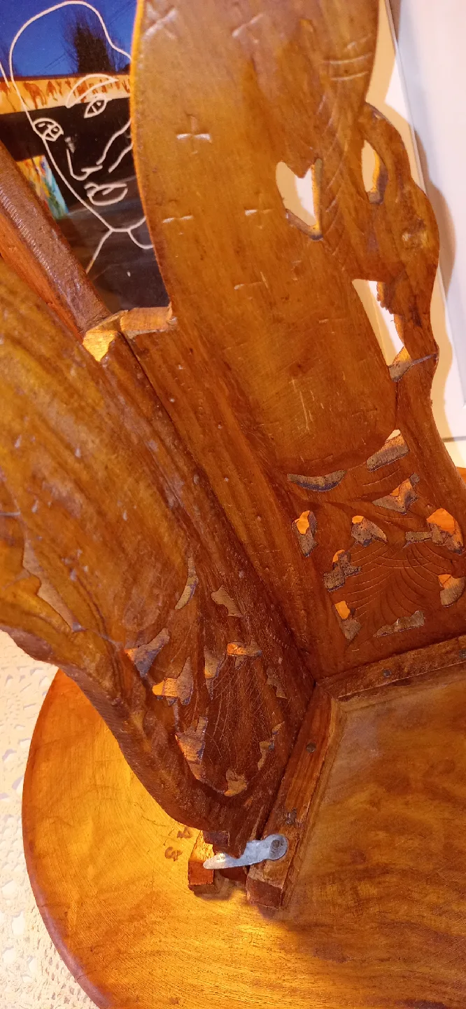 Hand Carved Indian Wooden Side Table - 11 inch image indicator(6)