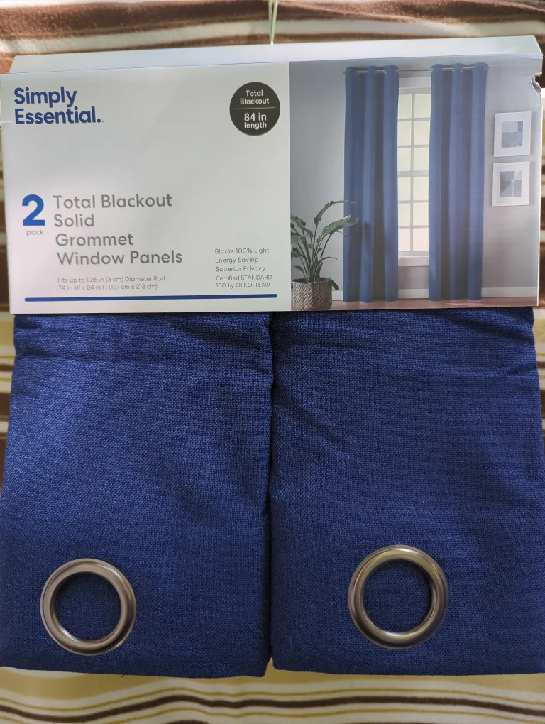 Blue Simply Essential Total Blackout Curtains - 84 in