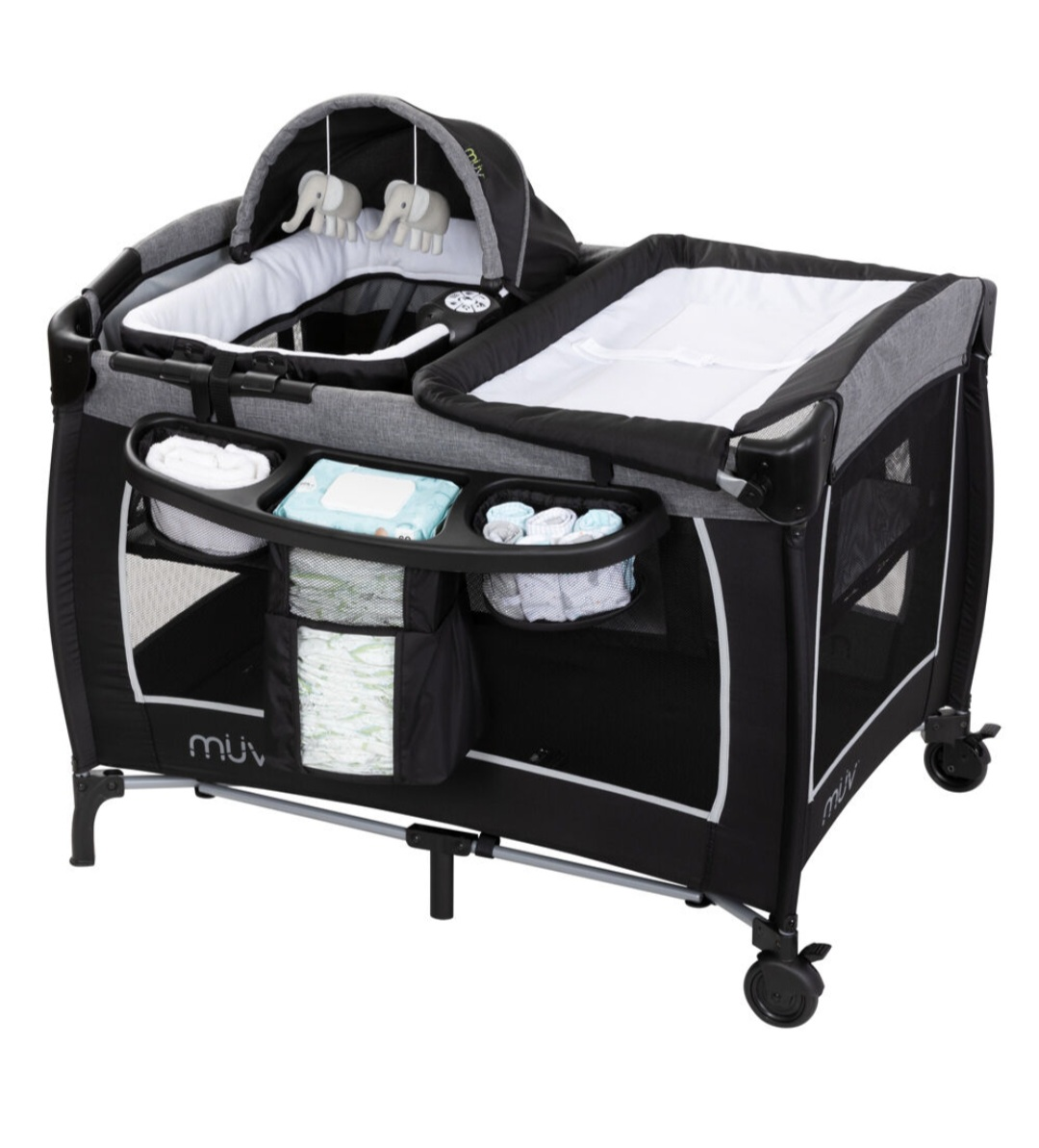 Baby Trend MUV Lil Snooze Deluxe III Playard Oxford Grey