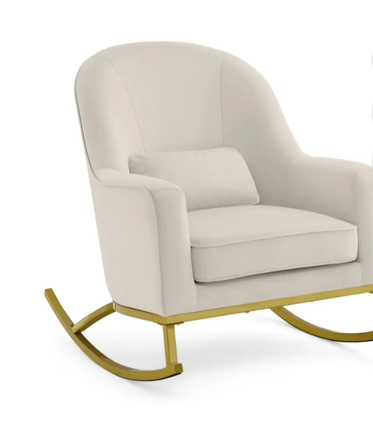 Cream Velvet Rocking Chair w/ Gold Base image indicator(5)