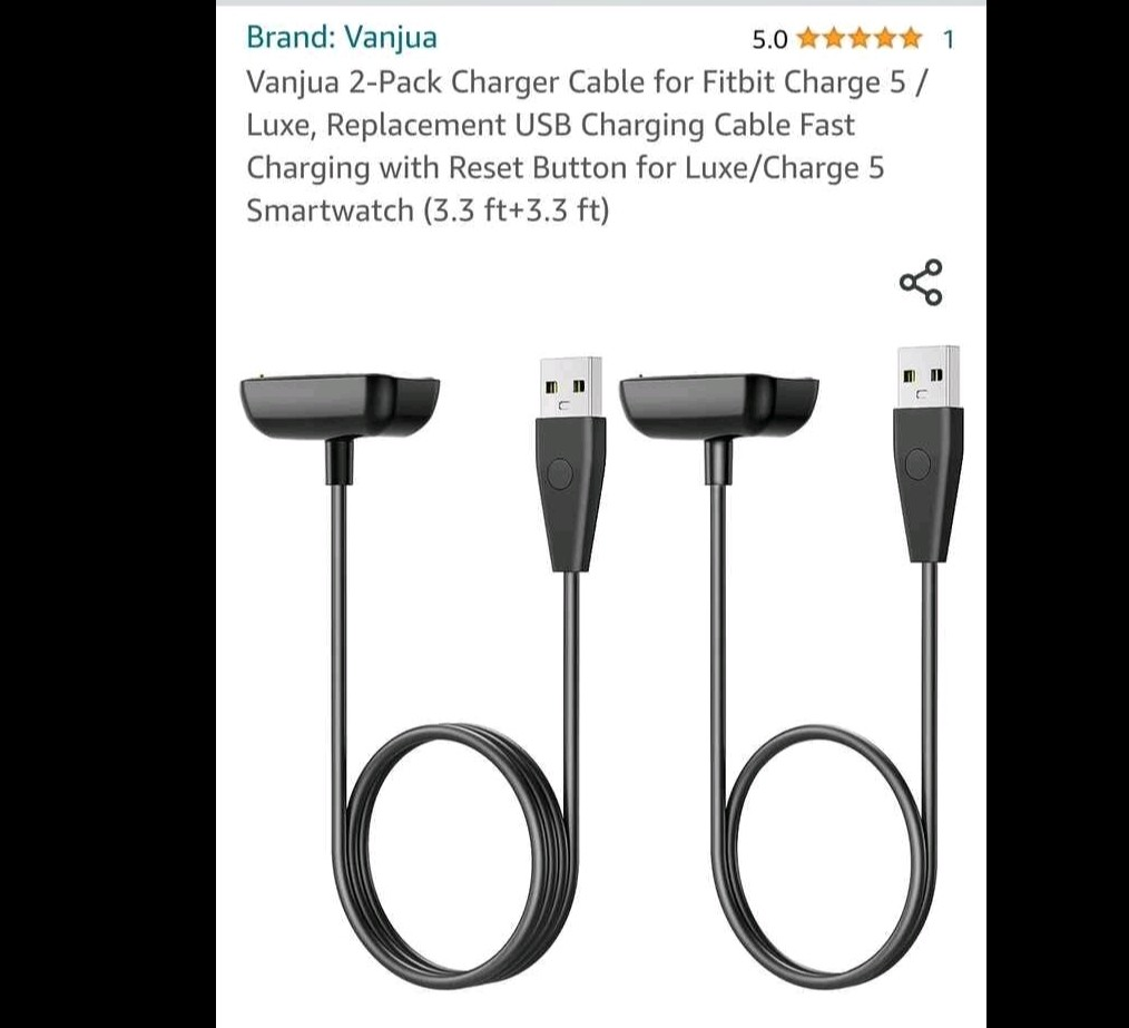 2 -3.3ft fitbit chargers for a charge 5