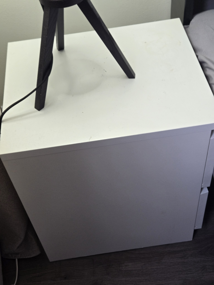 White 2-Drawer Nightstand