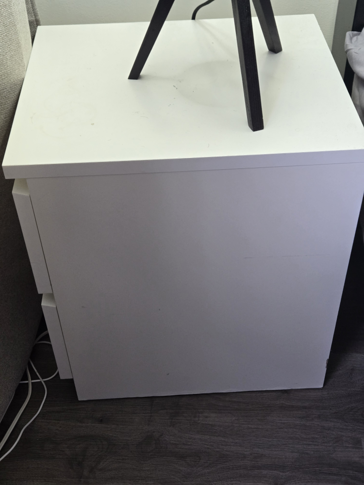 White 2-Drawer Nightstand - photo 2