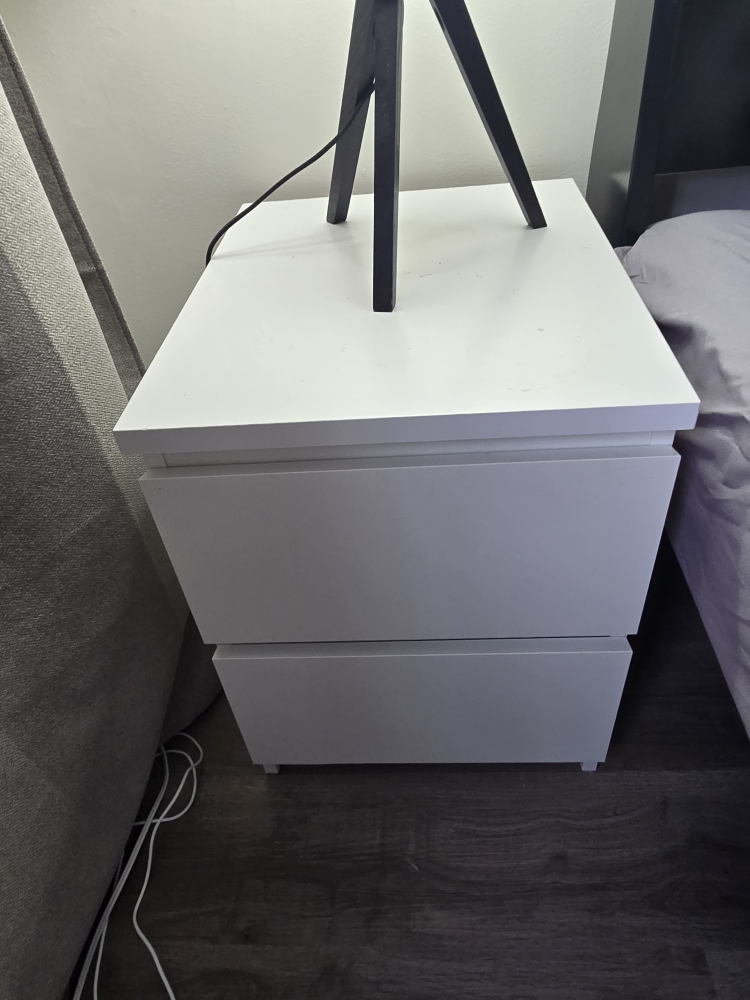 White 2-Drawer Nightstand - photo 3