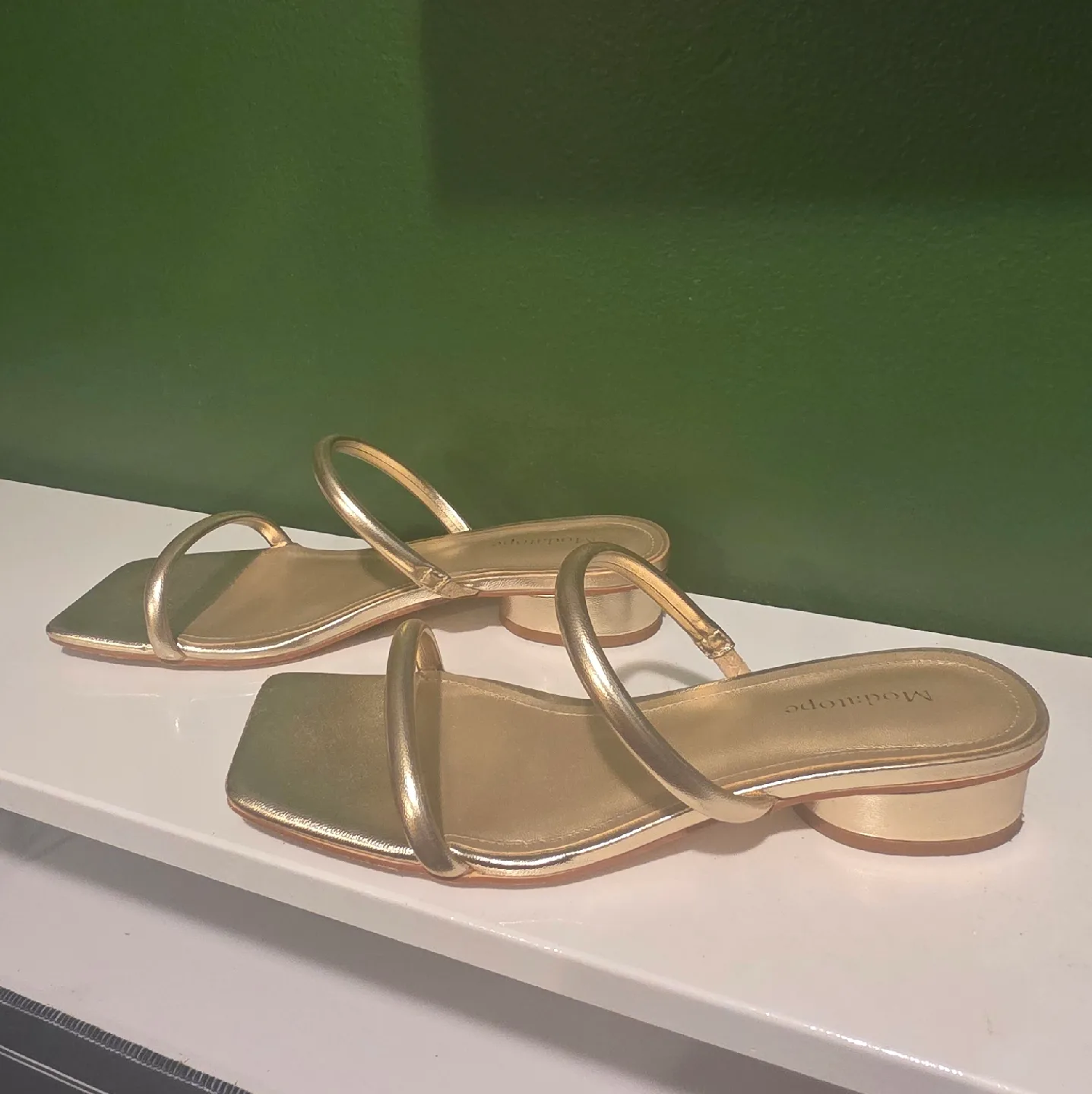 Modatope gold sandals heels image indicator(2)