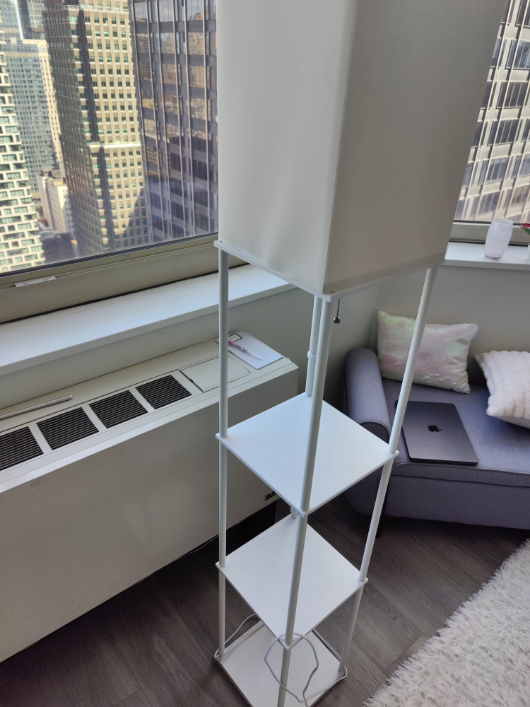 White Shelf Floor Lamp