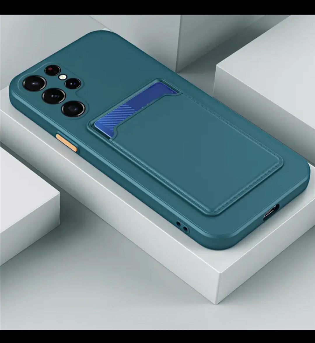 Dark Green Phone Case with Card Holder, 19 Size