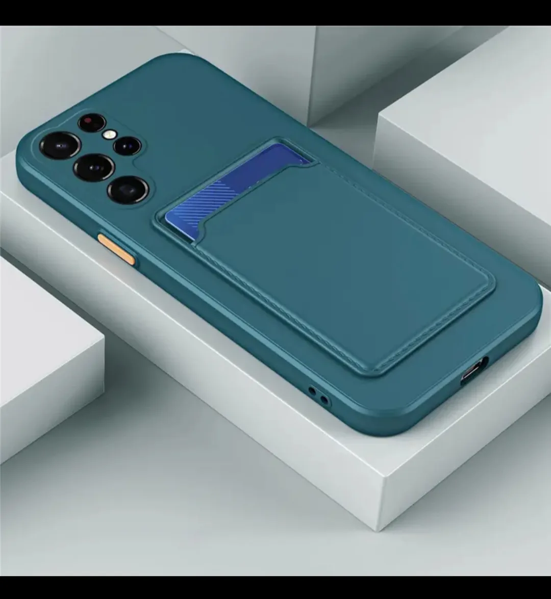Dark Green Phone Case with Card Holder, 19 Size thumbnail