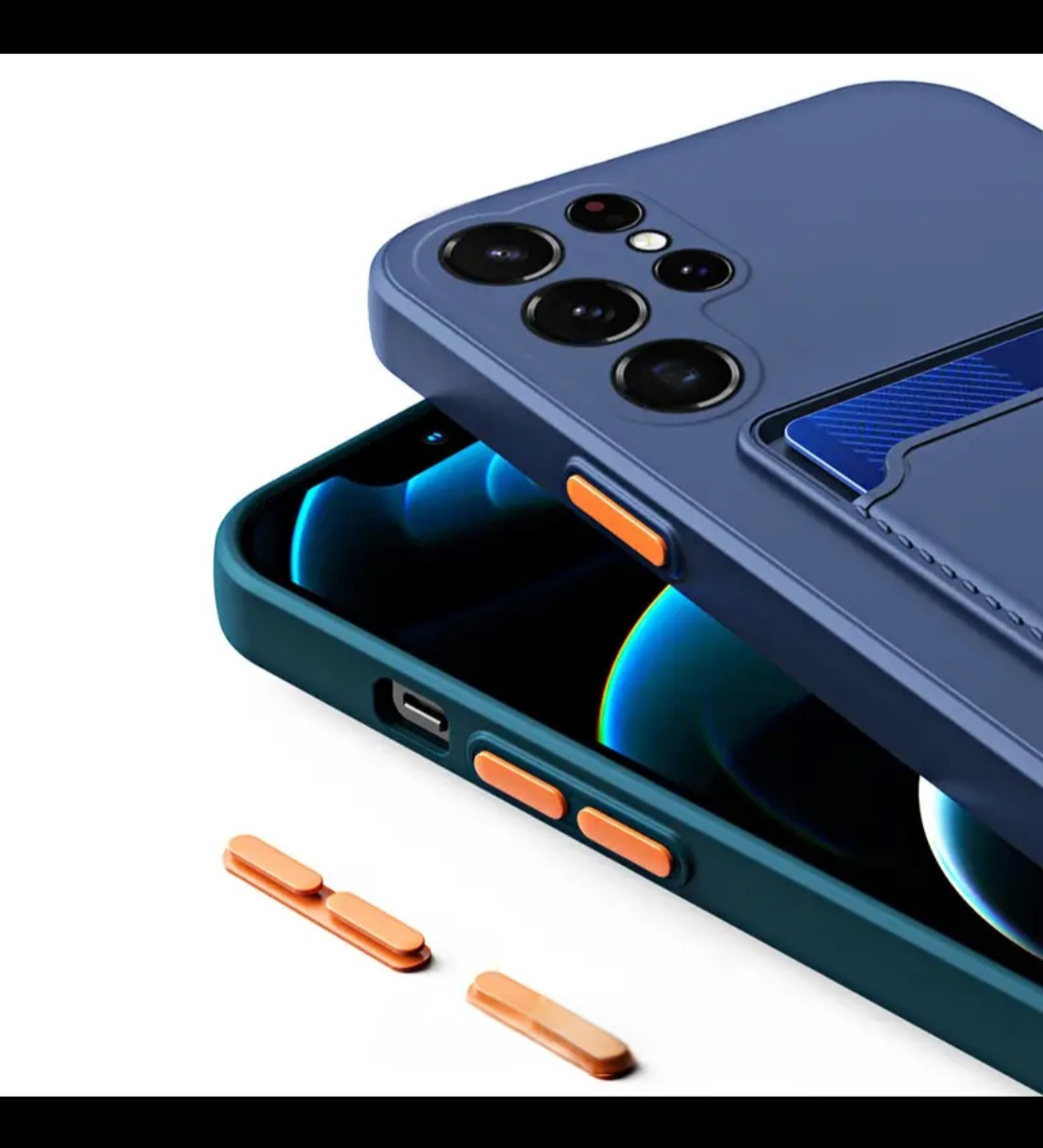 Dark Green Phone Case with Card Holder, 19 Size - photo 3