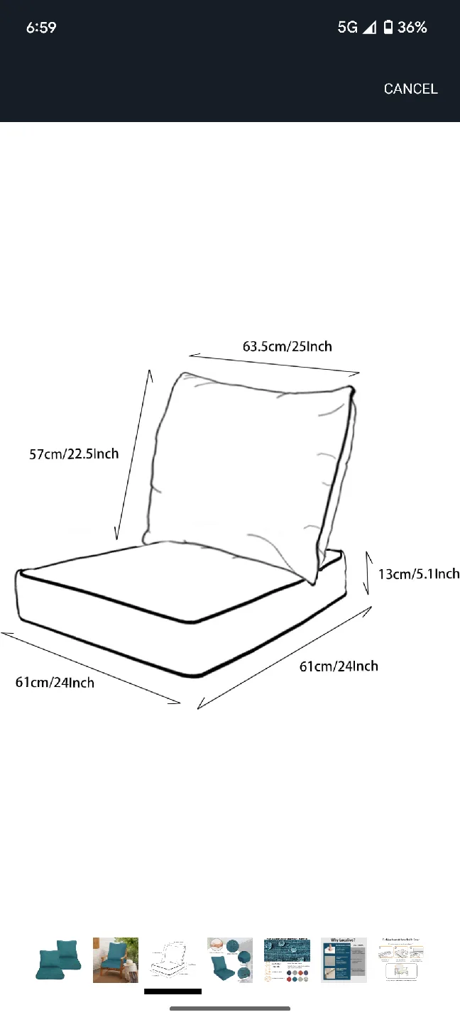 Teal Outdoor Chair Cushions - Water Repellent image indicator(3)