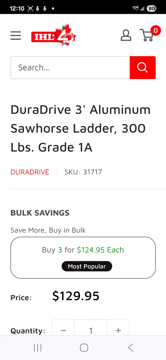 DuraDrive 3' Aluminum Sawhorse Ladder image indicator(3)