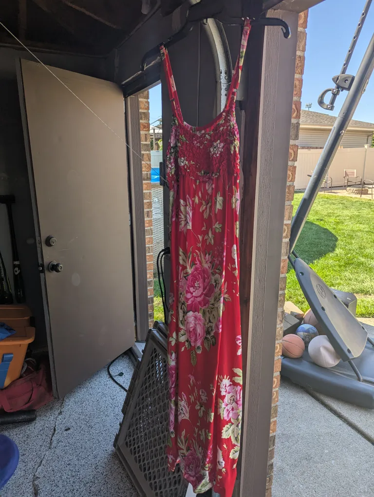 Red Floral Maxi Dress thumbnail