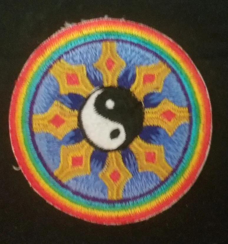 Yin Yang  Embroidered Rainbow Patch thumbnail