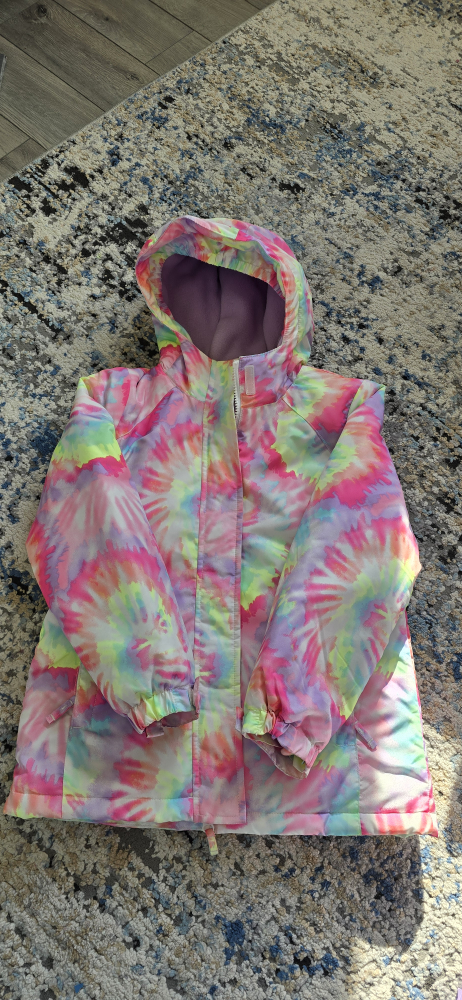 Girls' Size 7/8 Fleece & Tie-Dye Rain Jacket  Children's place