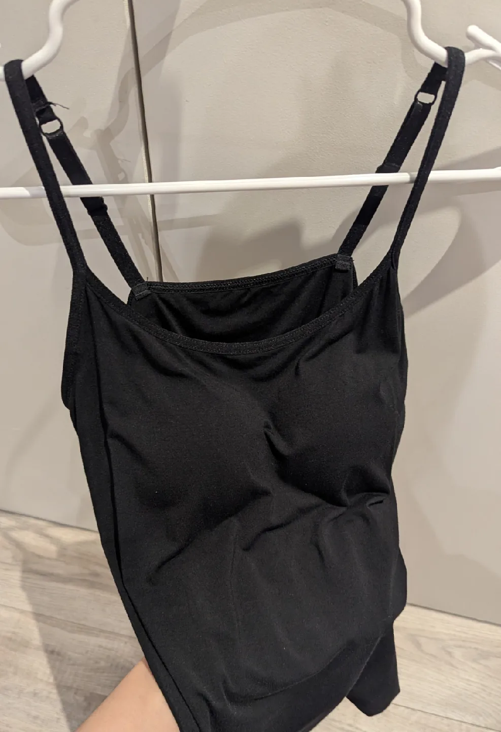 Black Tank Top with bra pads thumbnail