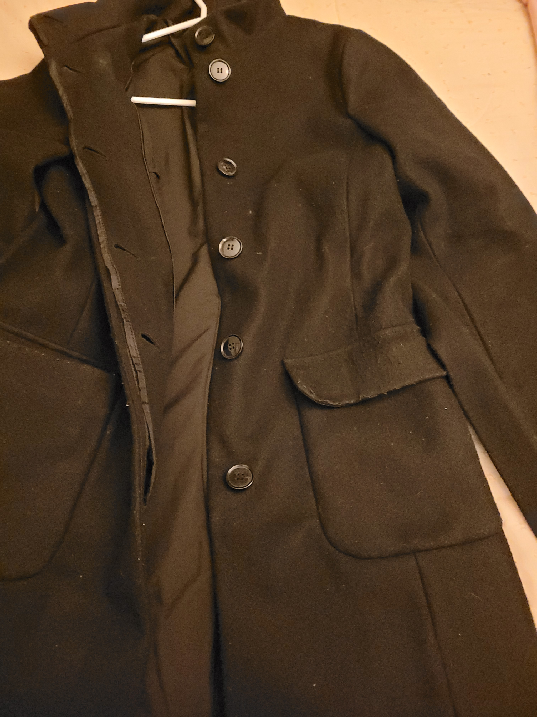 Black Belted Wool Coat - photo 3