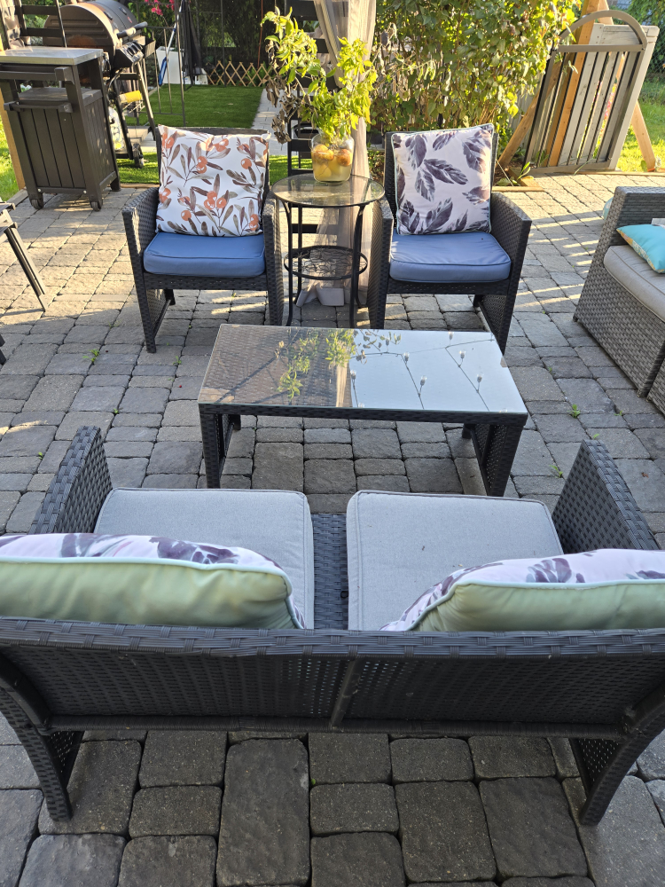 Outdoor Wicker Loveseat with Cushions