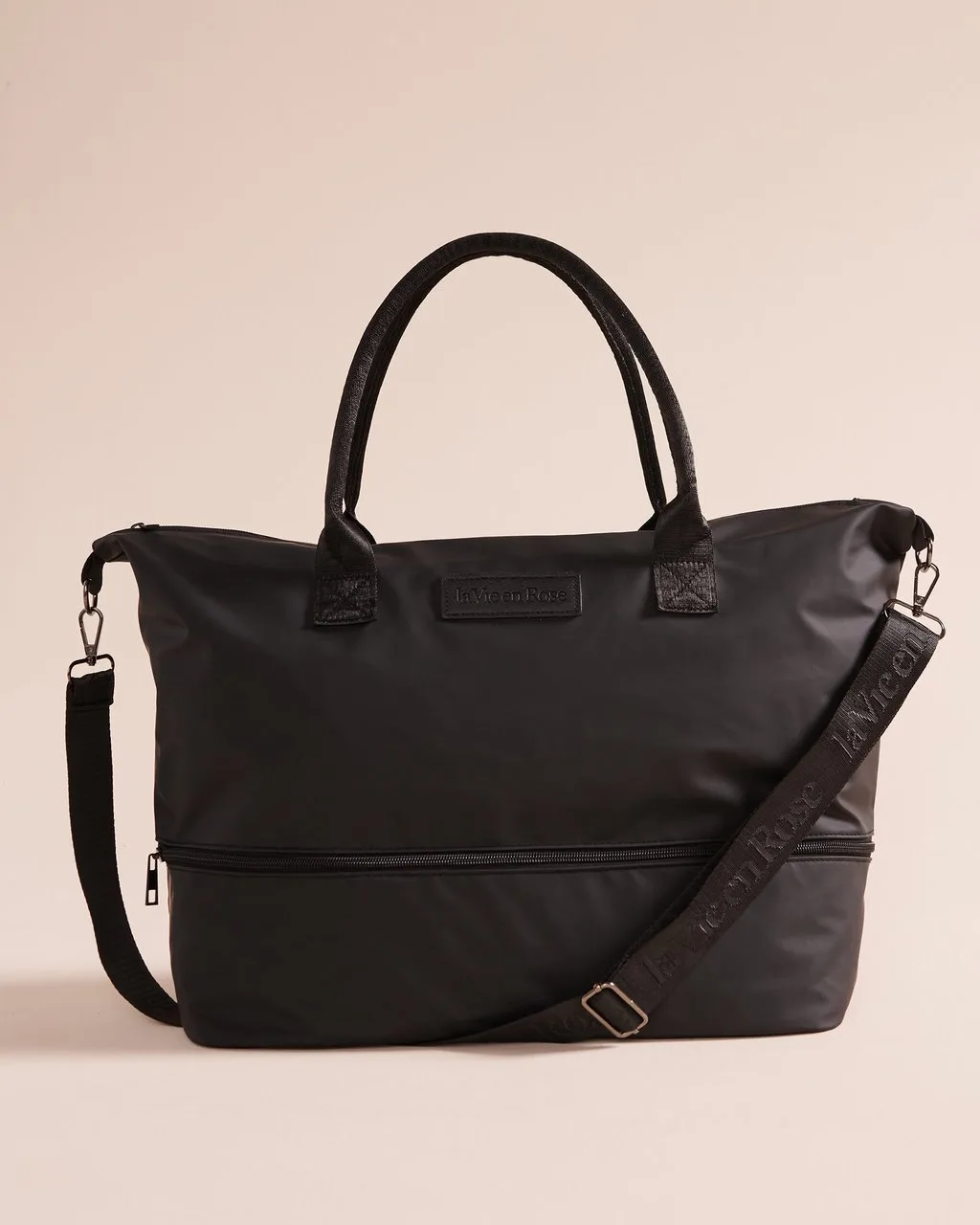 La Vie en Rose Black Tote Bag thumbnail
