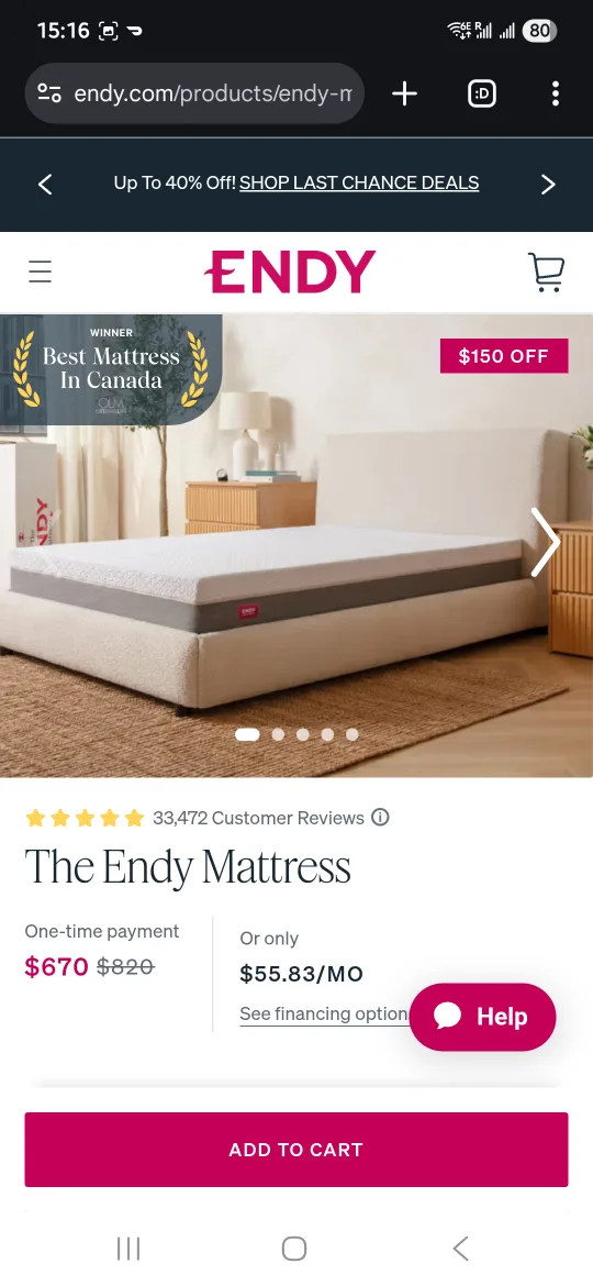 ENDY Double/Full Sized Mattress image indicator(3)