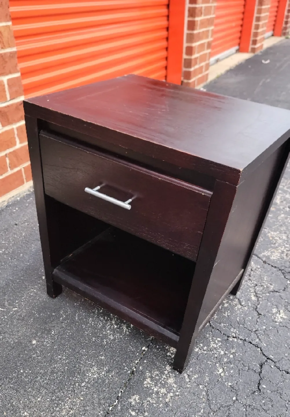 Dark Brown One Drawer Nightstand
