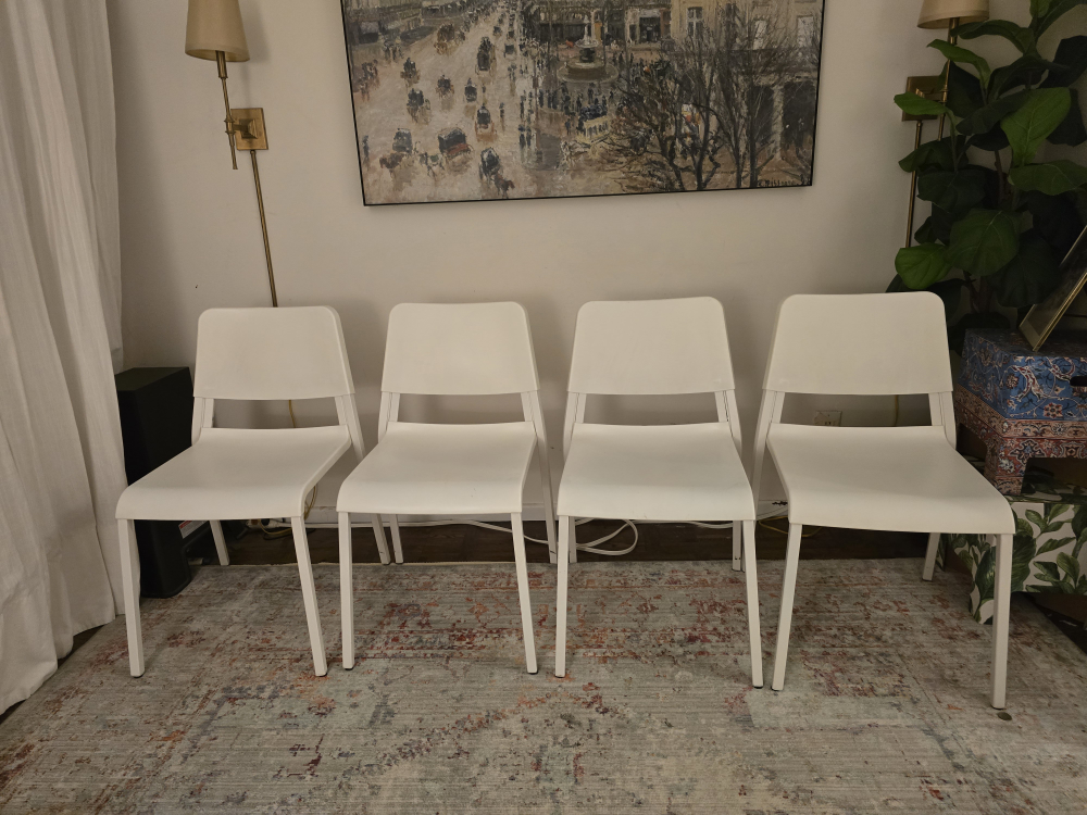FREE 4 x IKEA white stacking chairs - photo 2