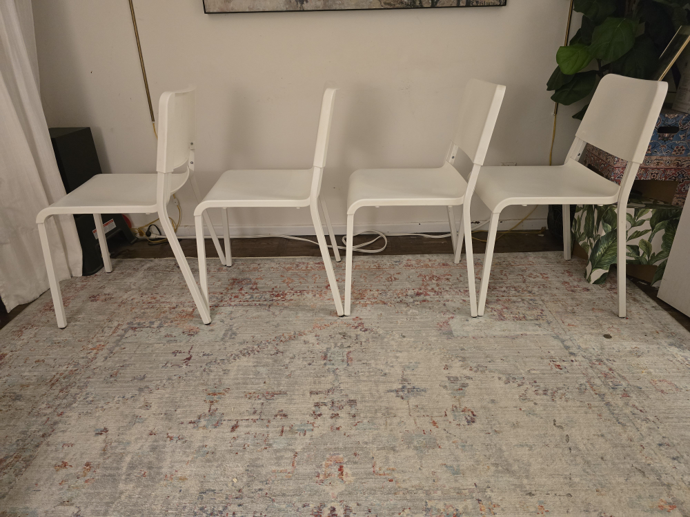 FREE 4 x IKEA white stacking chairs - photo 3