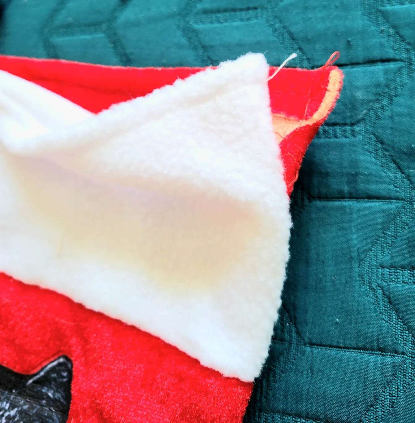 Red Christmas Stocking with Cat Design image indicator(2)