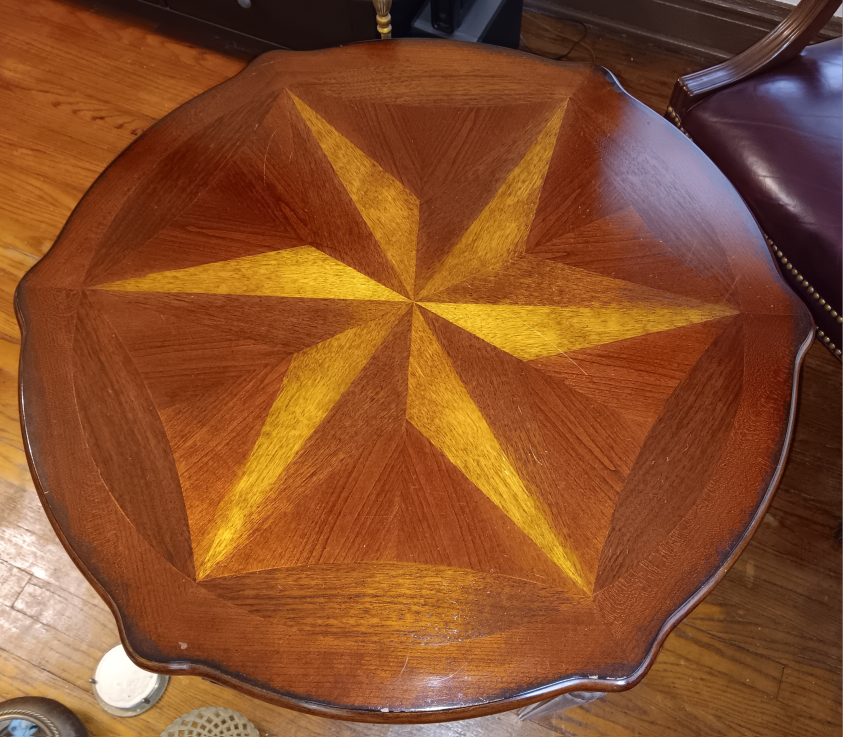 Wooden Accent Table with Star Design