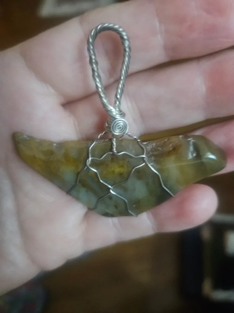 Wire wrapped  Jasper pendant,hand made image indicator(2)