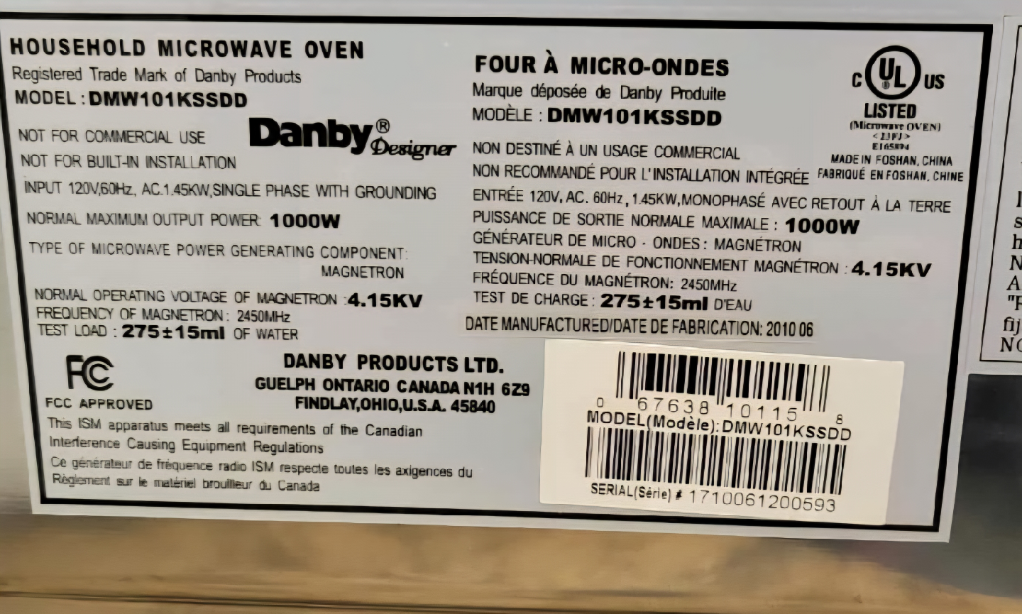 Danby Designer Microwave Oven DMW101KSSDD - photo 5