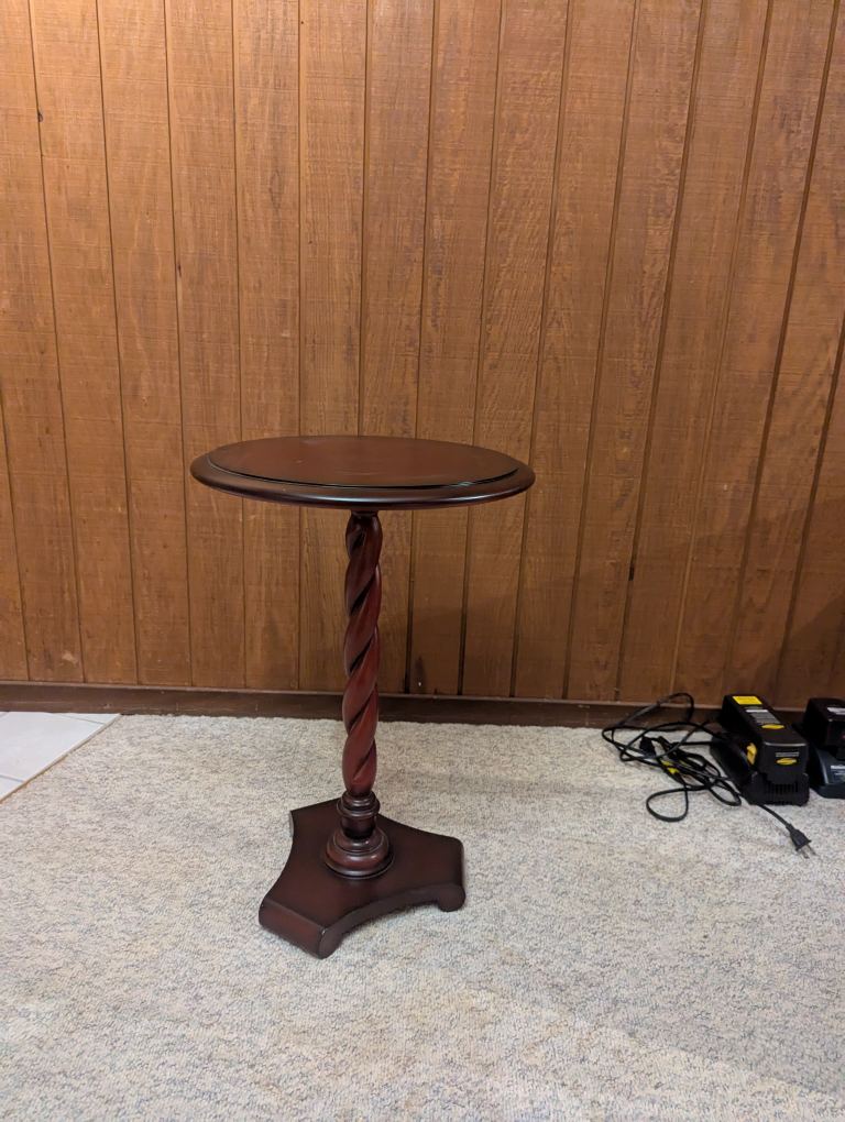 Round Wooden Accent Table