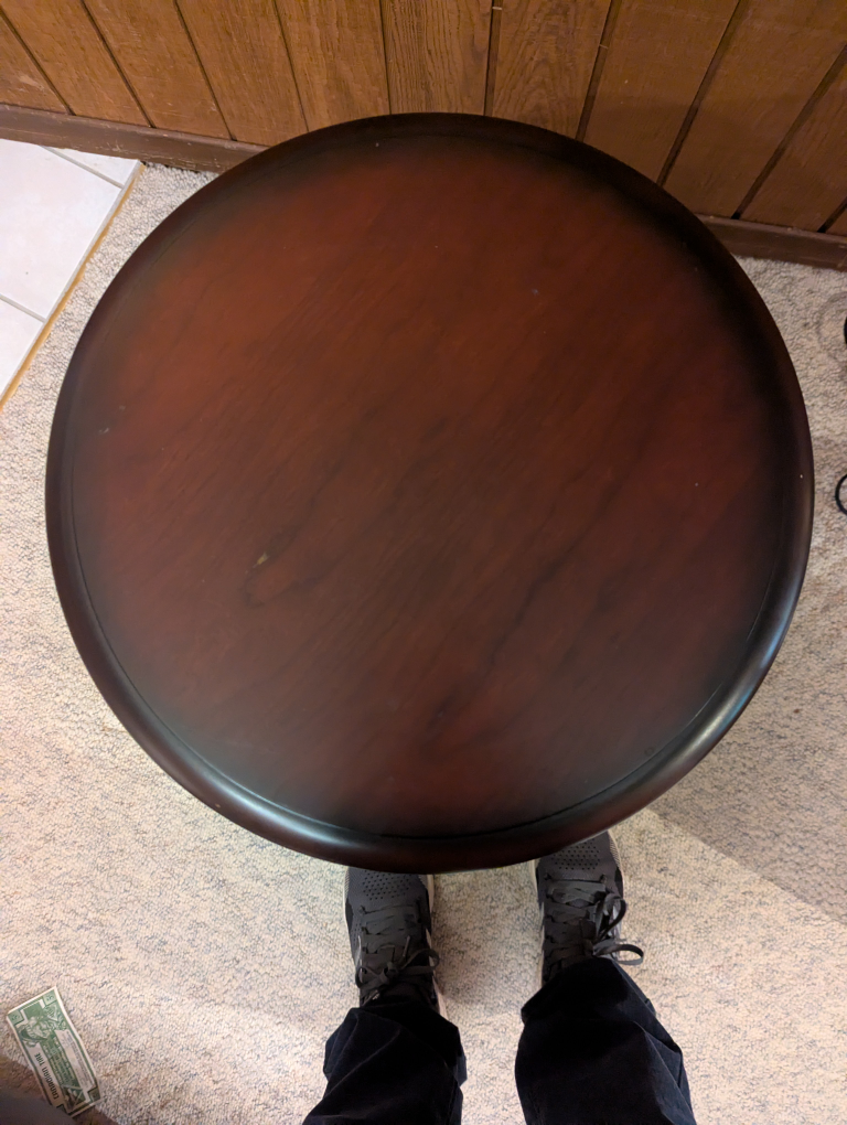 Round Wooden Accent Table - photo 2