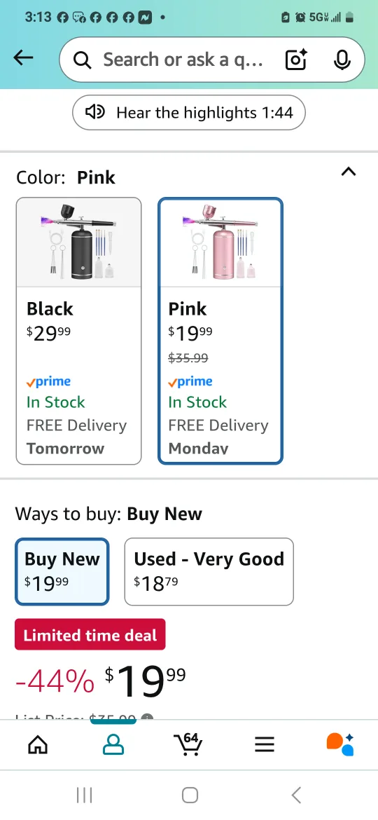 LOISVI Pink Airbrush Kit with Compressor image indicator(4)