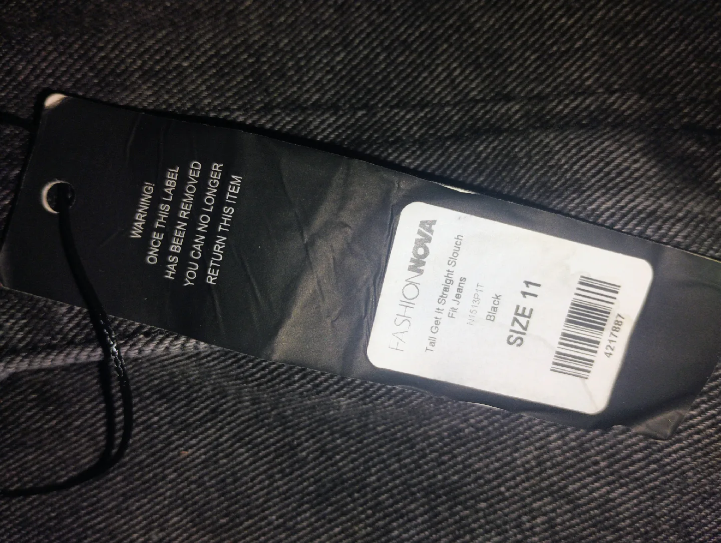 Fashion Nova Tall Get It Straight Slouch Fit Jeans - Size 11 image indicator(2)