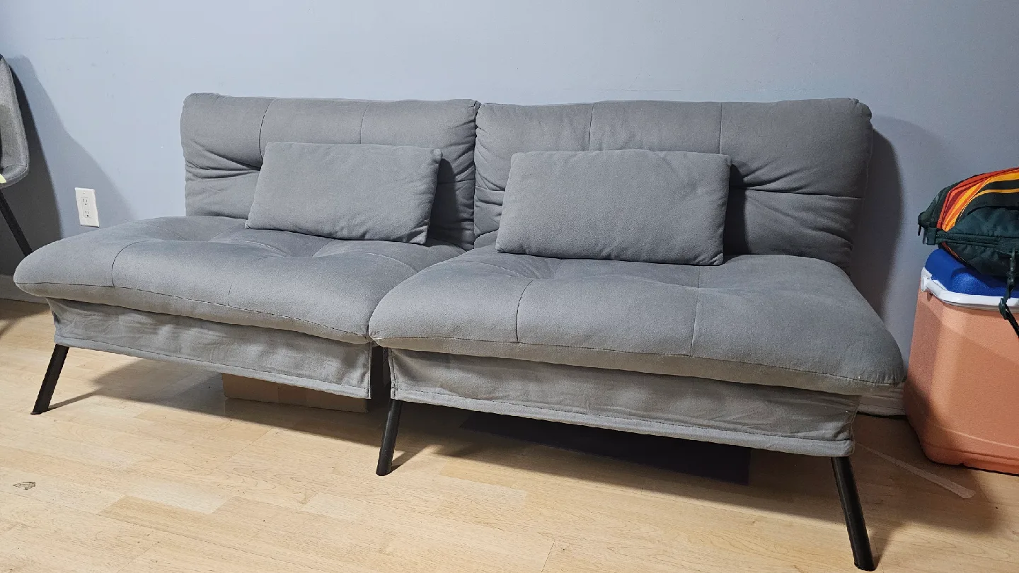 COMHOMA Grey Futon Sofa Bed image indicator(2)