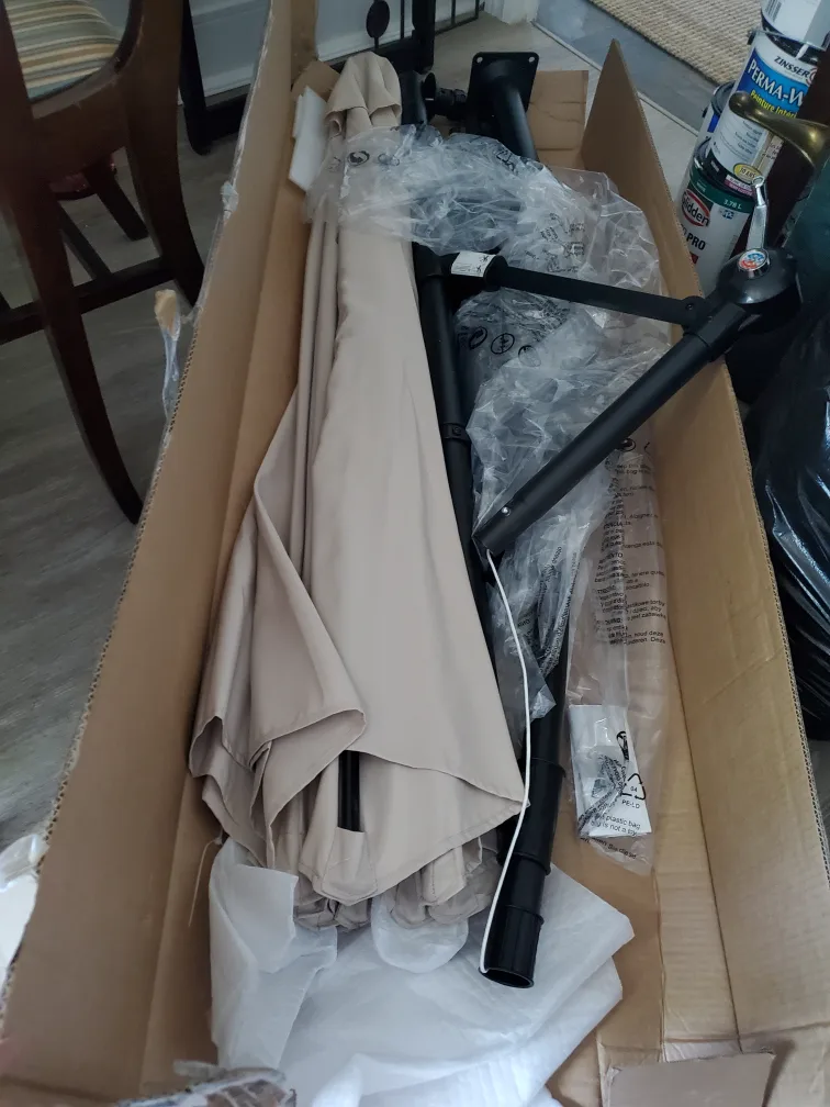 Beige Offset Patio Umbrella with Tilt System image indicator(2)