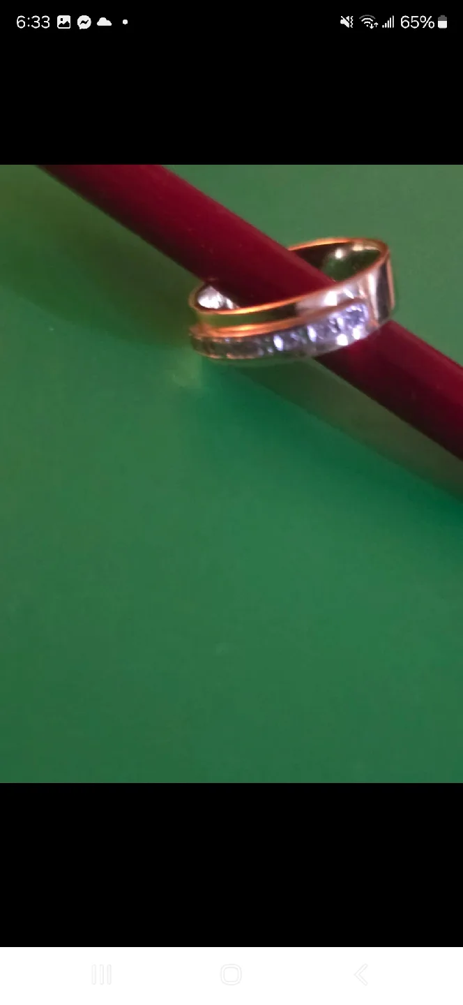 Gold Ring with diamonds-14 k image indicator(3)