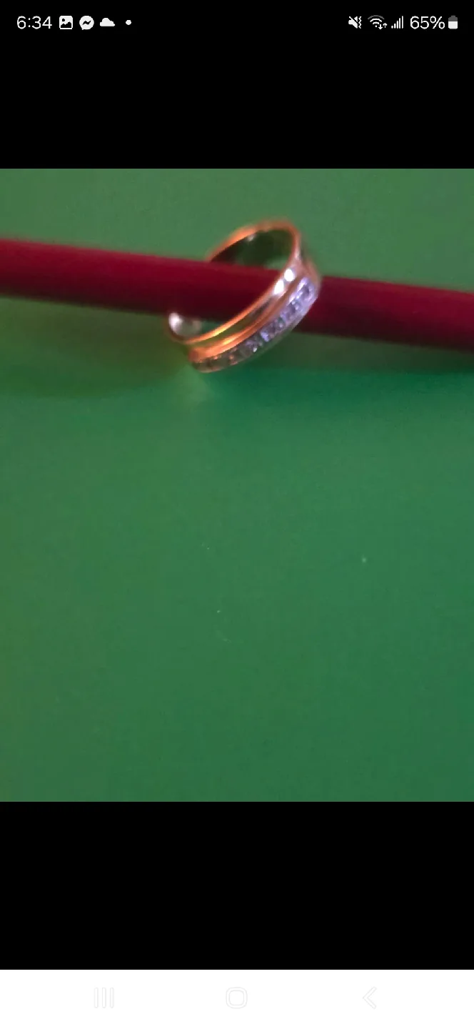 Gold Ring with diamonds-14 k image indicator(4)