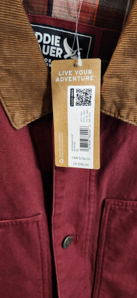 2 Brand New Eddie Bauer Redwood Moleskin Barn Coat - XL - photo 3