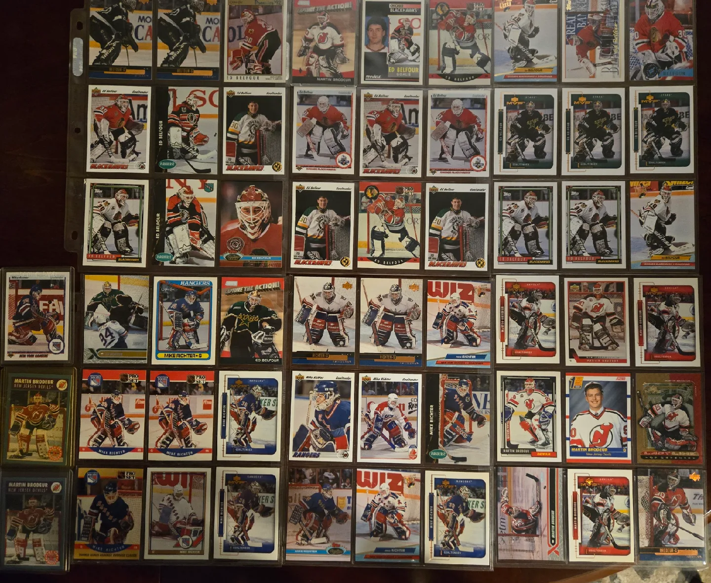 Brodeur, Belfour and Richter Rookie Cards. 57 Card Lot. image indicator(7)