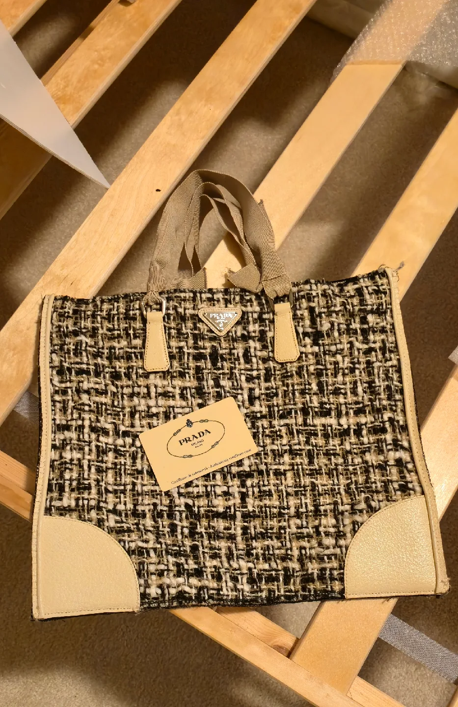 Prada Tweed Tote Bag thumbnail