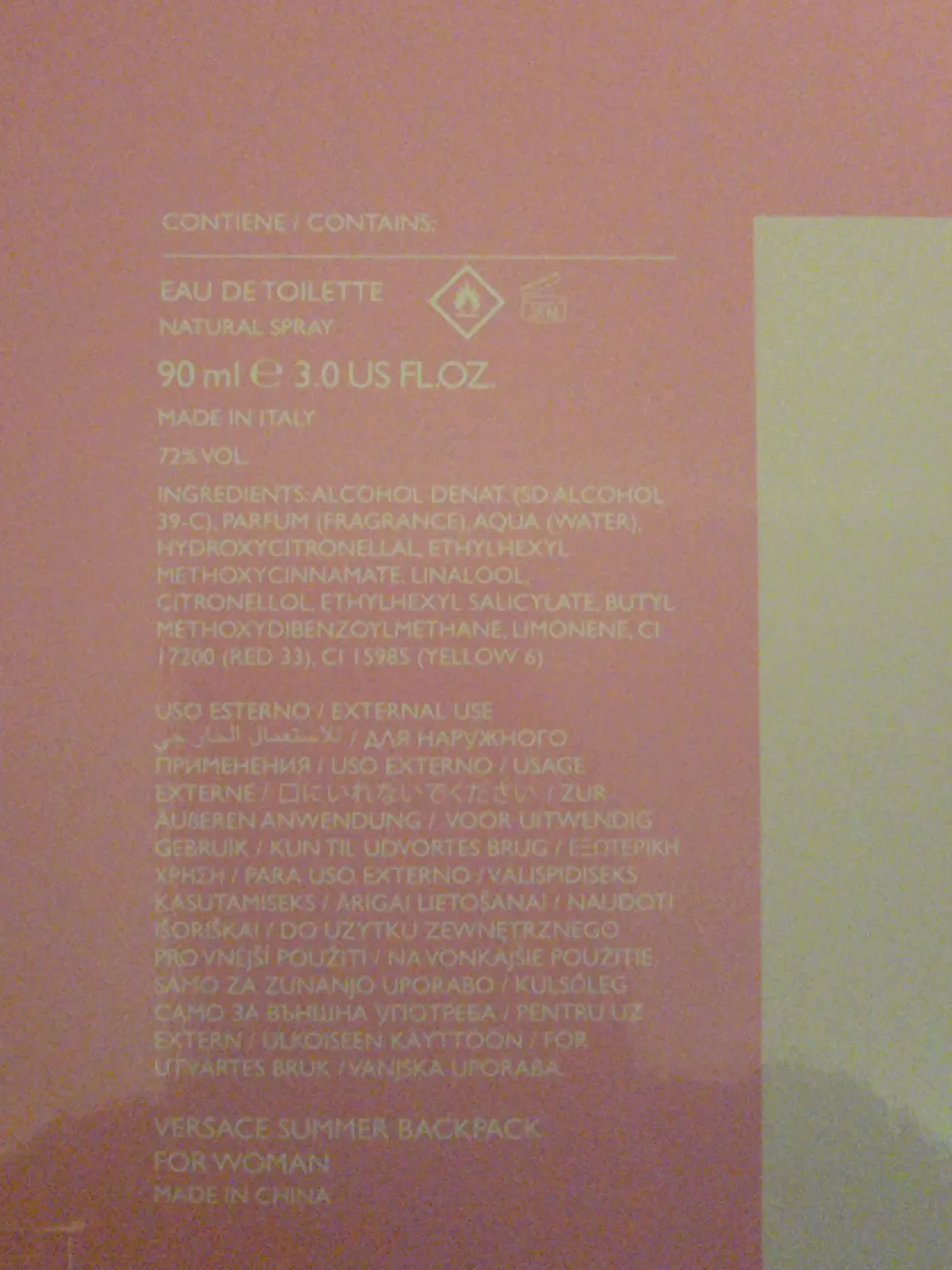 Versace Summer Backpack & Bright Crystal Perfume Set image indicator(2)