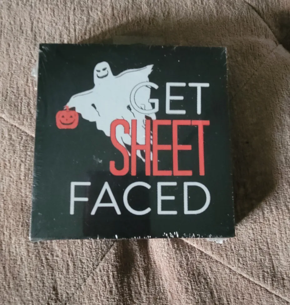New 'Get Sheet Faced' Halloween Canvas Wall Art thumbnail