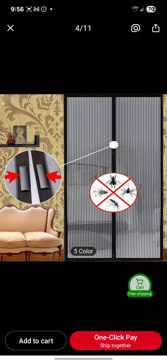 Magnetic Screen Door Mesh Curtain  pick Scarborough or oshawa thumbnail