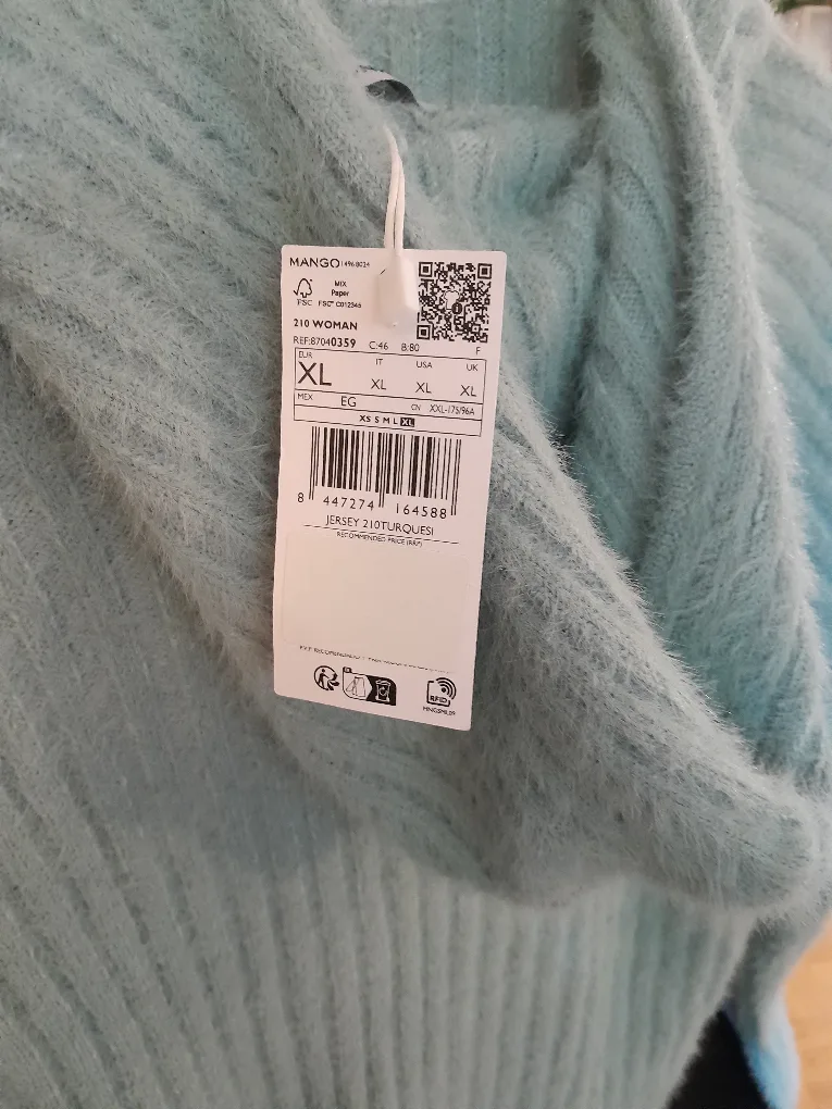 Mango 210 Turquoise Hoodie - XL image indicator(3)