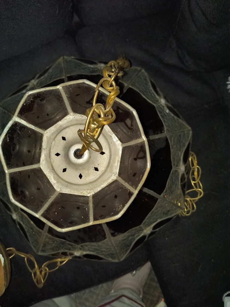 Vintage Stained Glass Hanging Lamp image indicator(4)