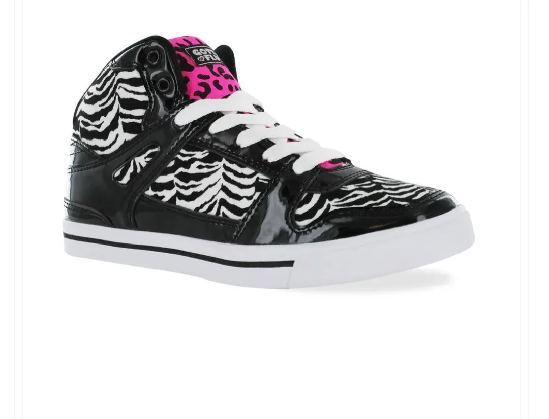 Gotta Flurt Zebra Print High Top Sneakers thumbnail