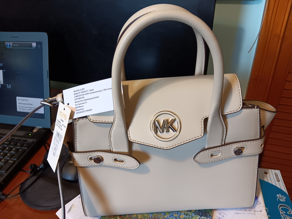 Michael Kors Carmen MD Flap Satchel - Light Sand - photo 5