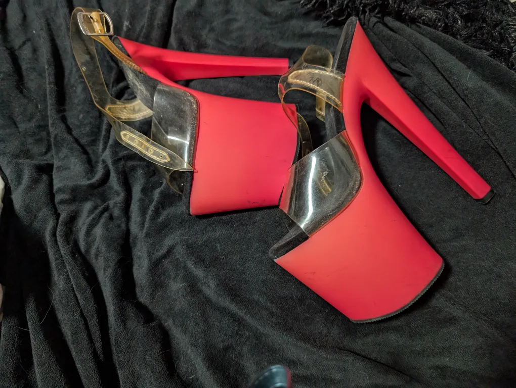 Pleaser Flamingo-808 Platform Heels, Size 7 thumbnail