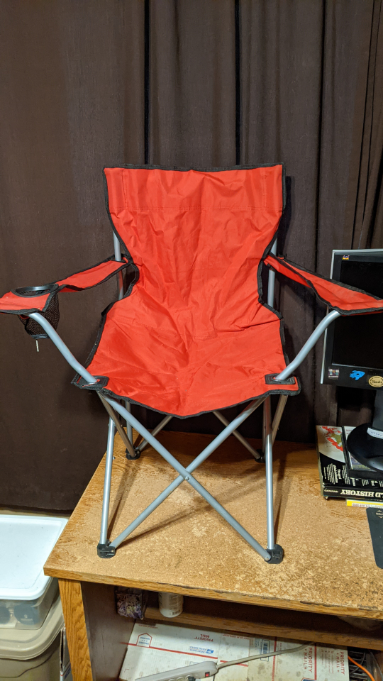 Lot of 2 Lightweight folding Sports outdoors Chair - Blue & Red - photo 3